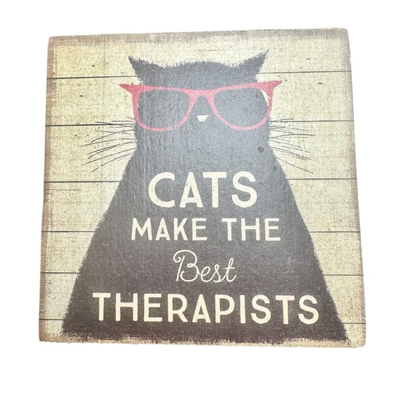 Cat’s Make the Best Therapist’s Wall Art Decor - Picture 1 of 4